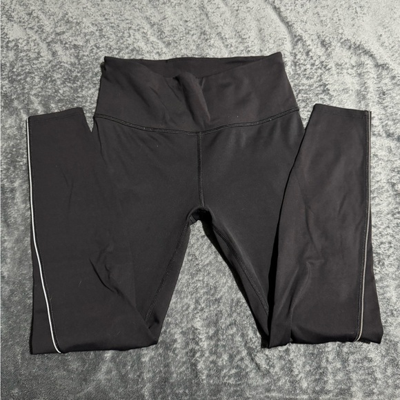 Athleta Black Leggings with White Stitching - Picture 1 of 7
